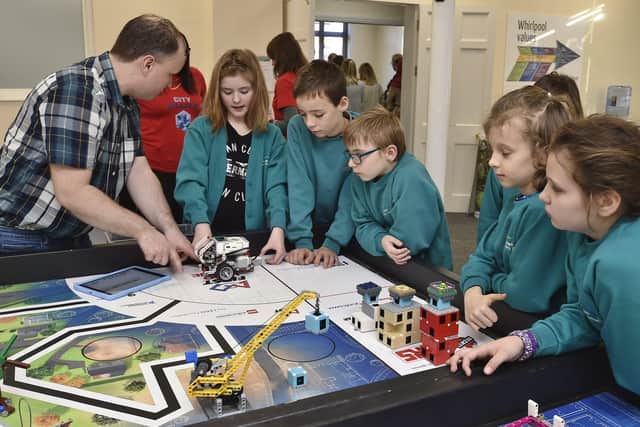 Whirlpool First Lego League for local school taking place at Whirlpool at Morley Way. EMN-200118-154008009