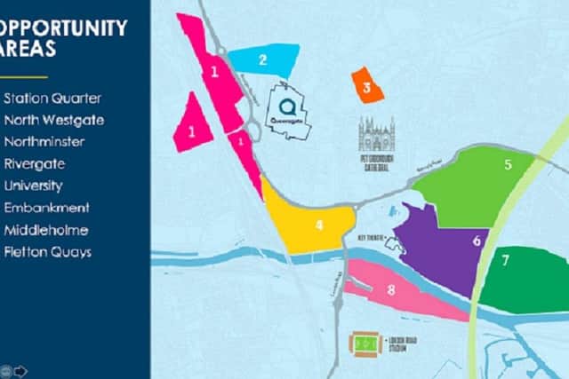 Key opportunity development sites in Peterborough.