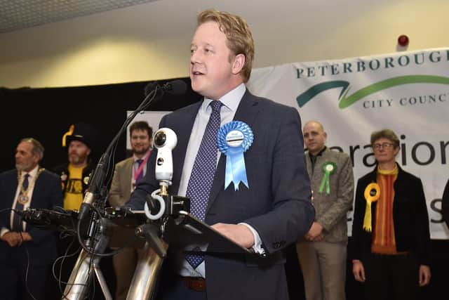 Paul Bristow at his election as Peterborough MP.