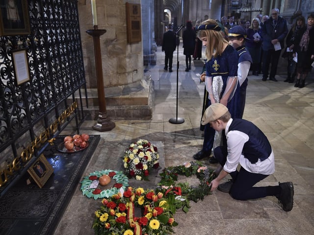 Wreaths are laid