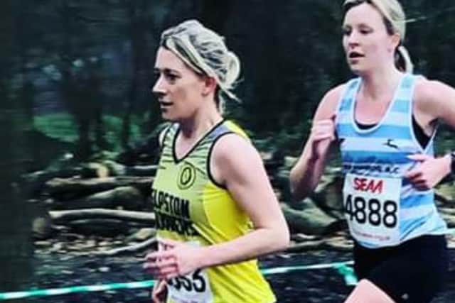 Helpstons Louise Hathaway continued her London Marathon preparations at Hampstead Heath on Saturday