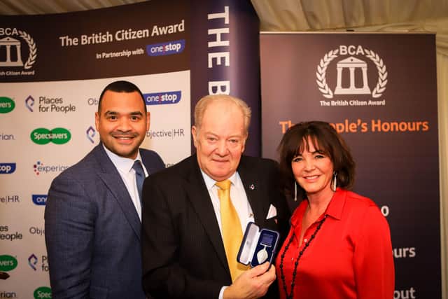 Michael Underwood and Jo Delbridge present Paul England with his award