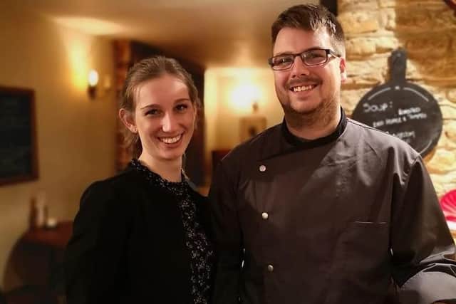 Zak Perrin and Madison Keys who have taken over The Falcon Inn at Fotheringhay
