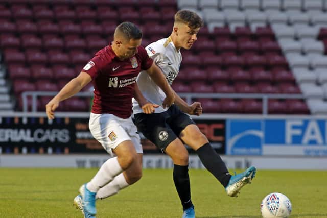 Harrison Burrows (right) scored twice for Posh Reserves against Port Vale.