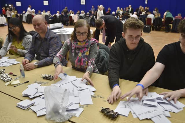 The local elections count in 2019 at The Cresset