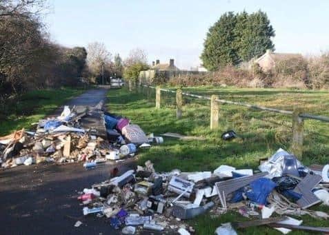 A major fly-tip at Tenter Hill in Stanground