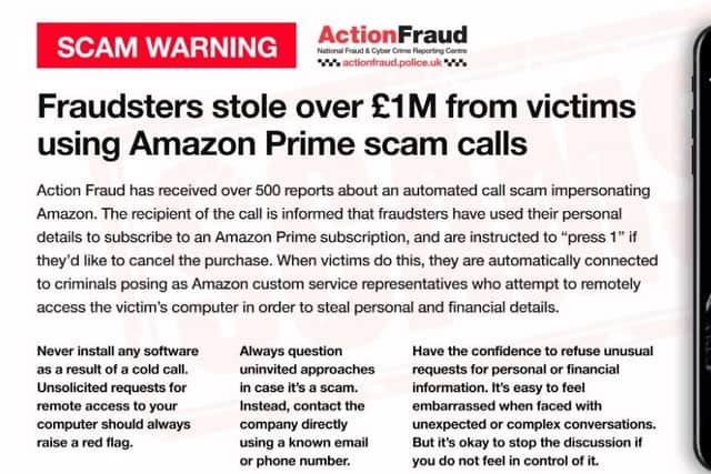 The warning from Action Fraud