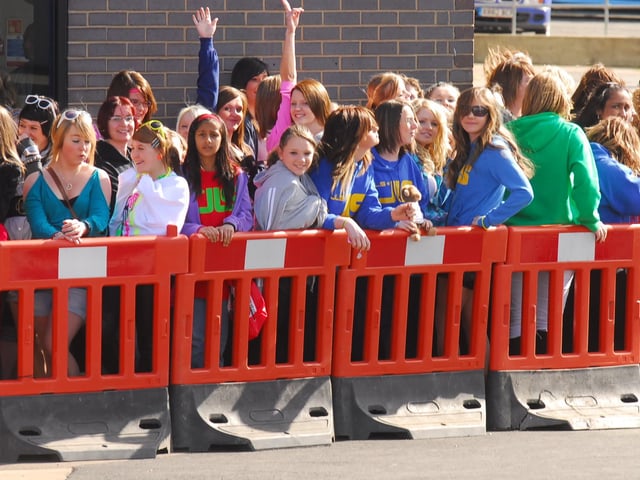 JLS under 18s gig at Club Metro, Peterborough. Queues form outside the club at the 4pm gig.
