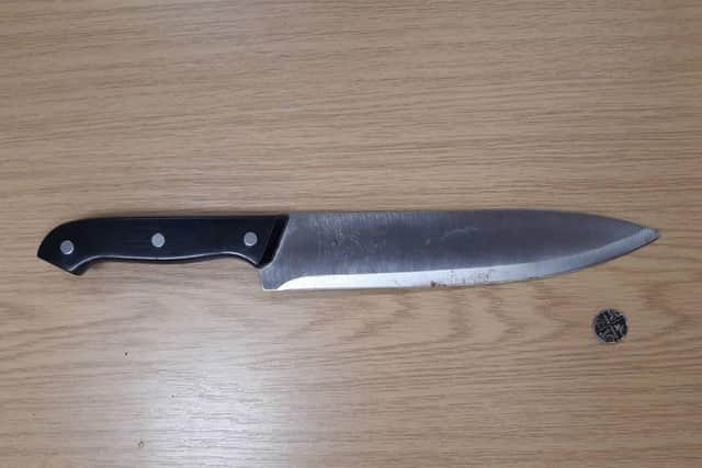 A knife seized by police. Photo: Cambridgeshire police