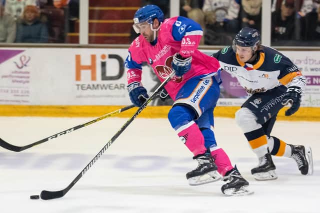 Phantoms. skipper James Ferrara launches an attack against Raiders. Photo: Tom Scott.