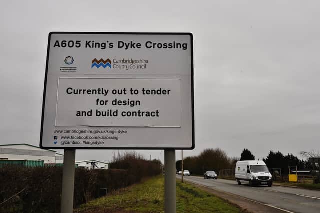 King's Dyke sign near the crossing EMN-200221-162007009