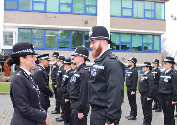 The passing out parade at Cambridgeshire police's headquarters