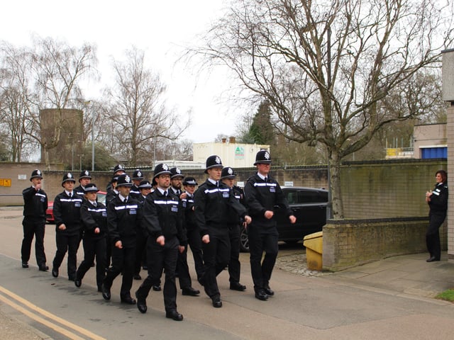 The passing out parade at Cambridgeshire police's headquarters