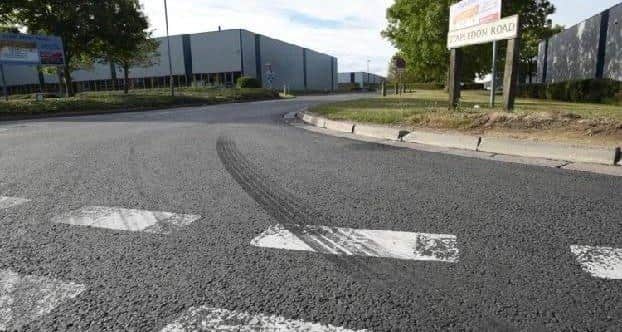 Tyre marks from drifting in Peterborough in the past