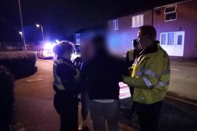 Police carrying out stop and searches in Wisbech. Photo: Cambridgeshire police