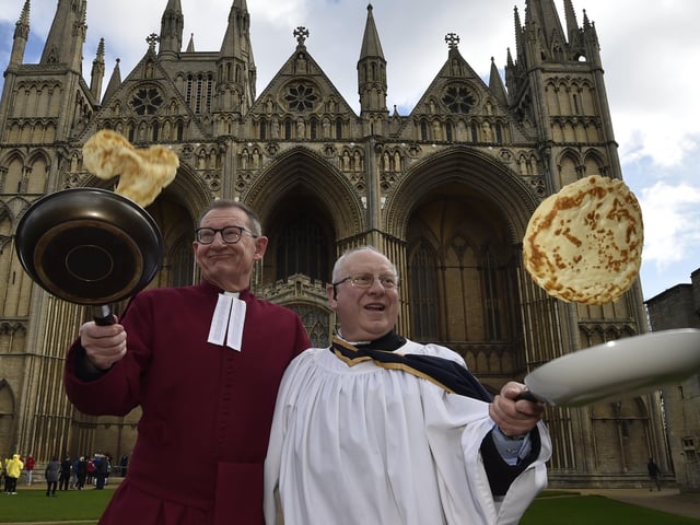 The Very Revd Christopher Dalliston, Dean of Peterborough, with head verger David Wood