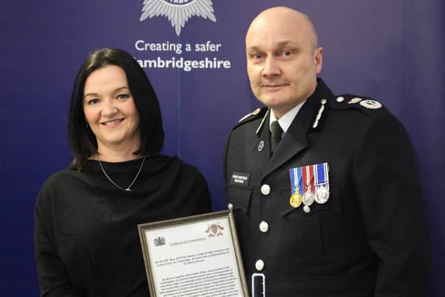 Denise Brown receiving her award
