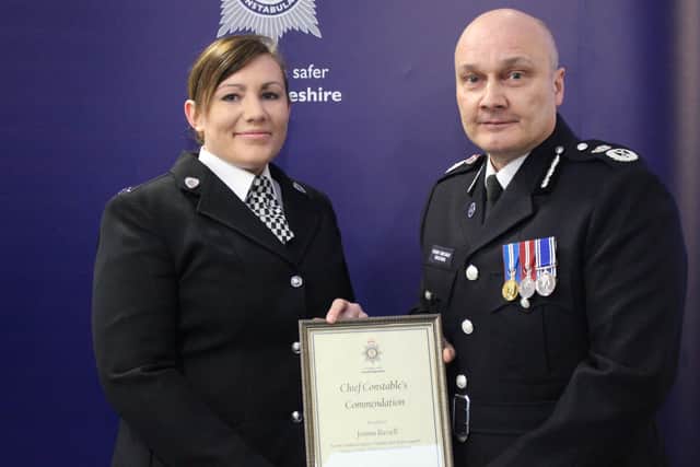 Jemma Russell receiving her award