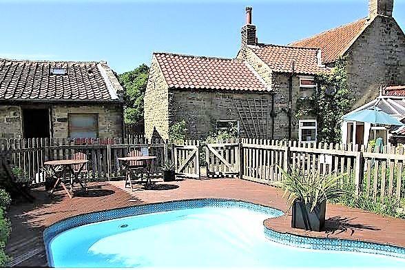 Its own pool and surrounding countryside make for a perfect location.