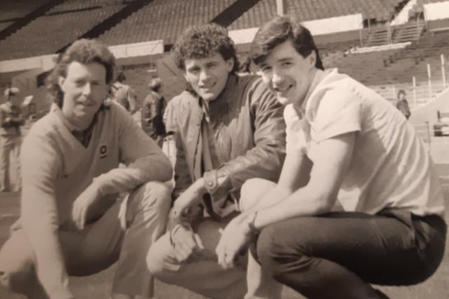 Ahead of the game against Halesowen, Fleetwood Town players taste the magic of Wembley. Pictured are Howard Taylor, Steve Trainor and Ian Cain