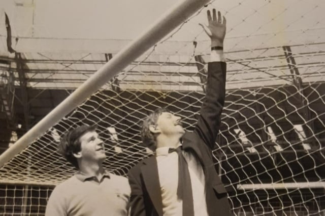 Within touching distance. Players Dobson and Tinsley in goal at Wembley ahead of their clash against Halesowen in the FA Vase 1985