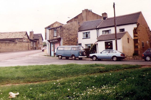 Lane End at the junction with Lowtown in Pudsey in May 1990.