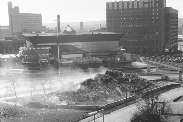 Homes were cleared and major roads closed to make way for Leeds's big bang - the demolition of the old Telecom House in February 1990.