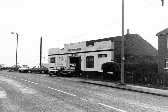 Methley's Barnsdale Road showing the Junction Garage in December 1990.