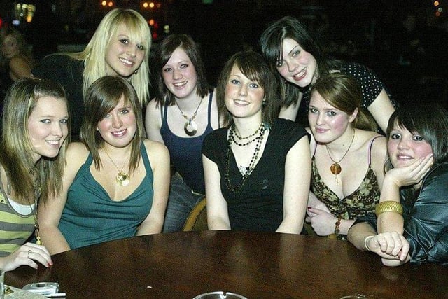 A group of friends celebrating Hannah and Steph's 19th birthdays in Halifax town centre.