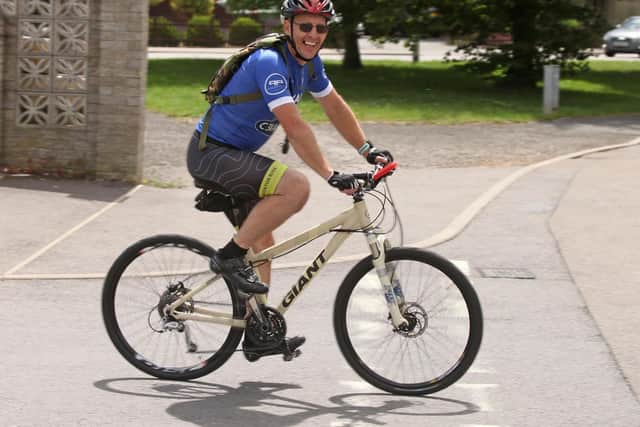 Army Cadet instructor Sgt Lloyd Lester on his bike. Photo: Doug Stuart EMN-200107-121119001