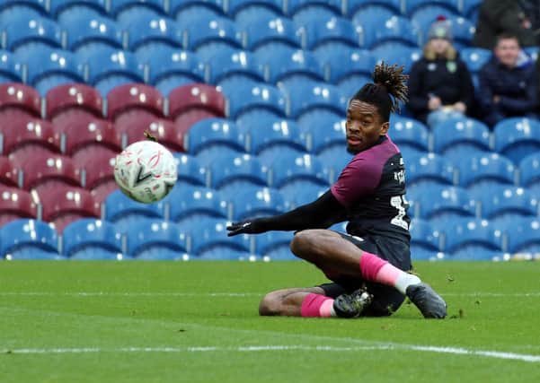 Ivan Toney in action for Posh at Burnley in January.