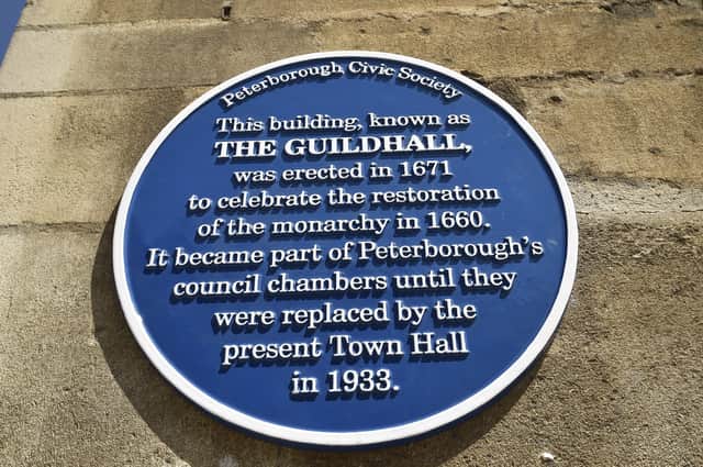 The Blue Plaque on the Guildhall