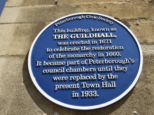 The Blue Plaque on the Guildhall