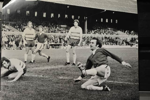Tommy Robson in action for Posh.