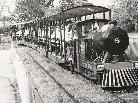 The famous Wicksteed Park train, pictured in the 1960s