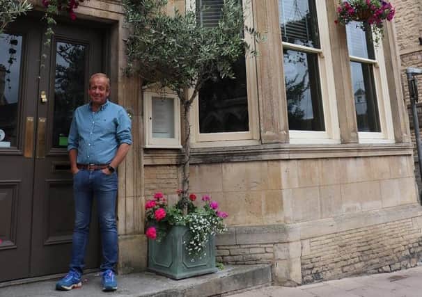 Michael Thurlby outside The Crown in Stamford.