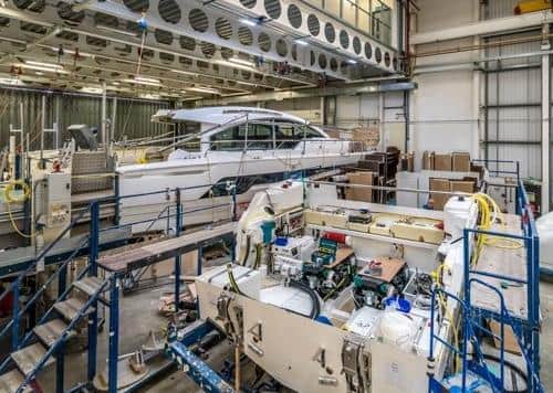 Boats in production at Fairline.