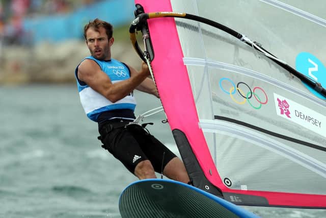 Nick Dempsey in action in the 2012 Olympics.
