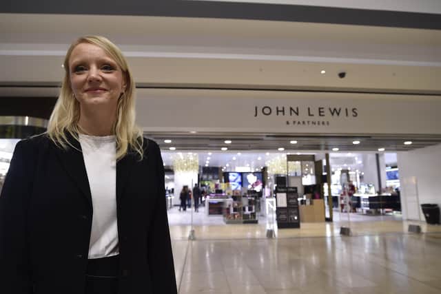 Operations manager Tracy Venner outside John Lewis Queensgate after its £21 million revamp last November. EMN-191125-184936009