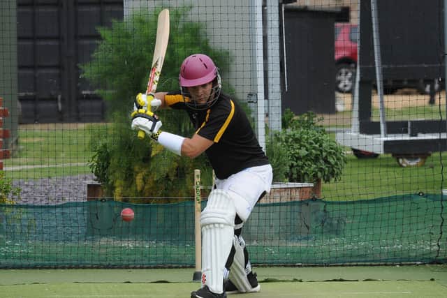 Peterborough Town cricket captain David Clarke in the nets at Bretton Gate earlier this summer.