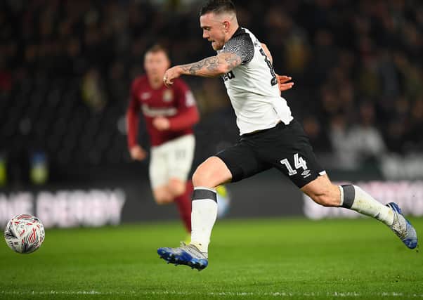 Jack Marriott in action for Derby County.