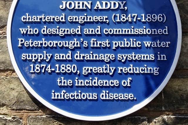 The blue plaque to John Addy