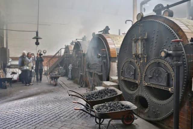 The steam-powered pumps in the now demolished engine shed.