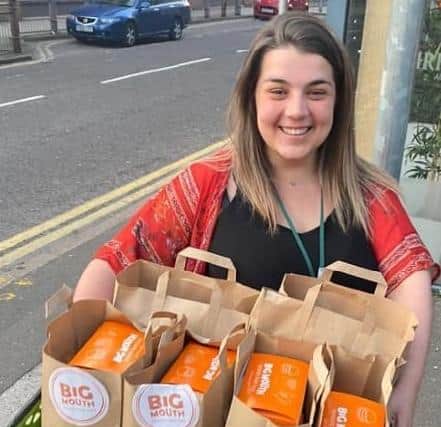 Lauren from Light Project Peterborough delivering food to the homeless. EMN-200907-171212001