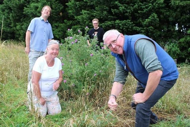 Rewilding at Market Deeping - Coun Dr Peter Moseley (right) with Councillors Ashley Baxter and Virginia Moran and Josh Yarham (rear) Mayor of Market Deeping. EMN-200907-164114001