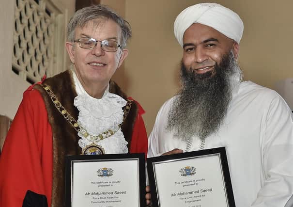 Civic awards at the Town Hall presented by Mayor of Peterborough Coun Chris Ash last year, saw the Communiuty Involvement Award go to Mohammed Saeed for his good work which he has continued throughout the coronavirus lockdown.