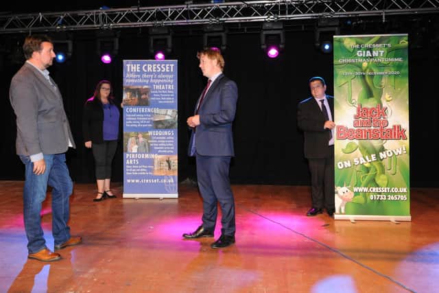Paul Bristow MP with The Cresset's  Jonathan Martin Chief Ex, Penny Hansen and Daren Buckman