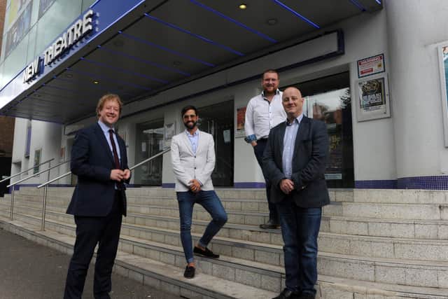Paul Bristow MP with Selladoor CEO David Hutchinson, CFO Phillip Rowntree and New Theatre theatre director Richie Ross.