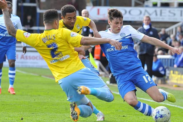 Joe Newell in action for Posh.