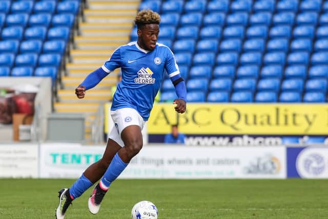 Jermaine Anderson playing for Posh.